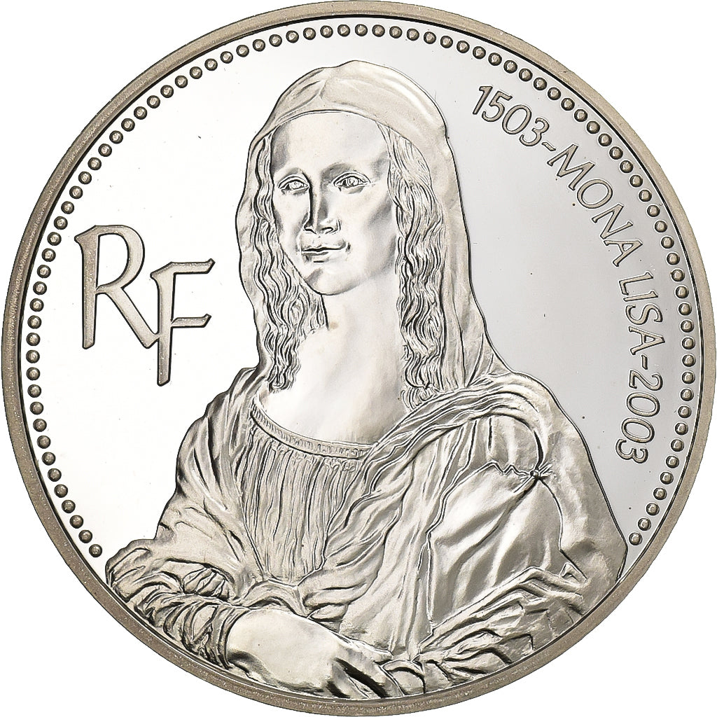Frankreich, 1-1/2 Euro, Mona Lisa, 2003, Paris, Silber, UNZ, KM:1353