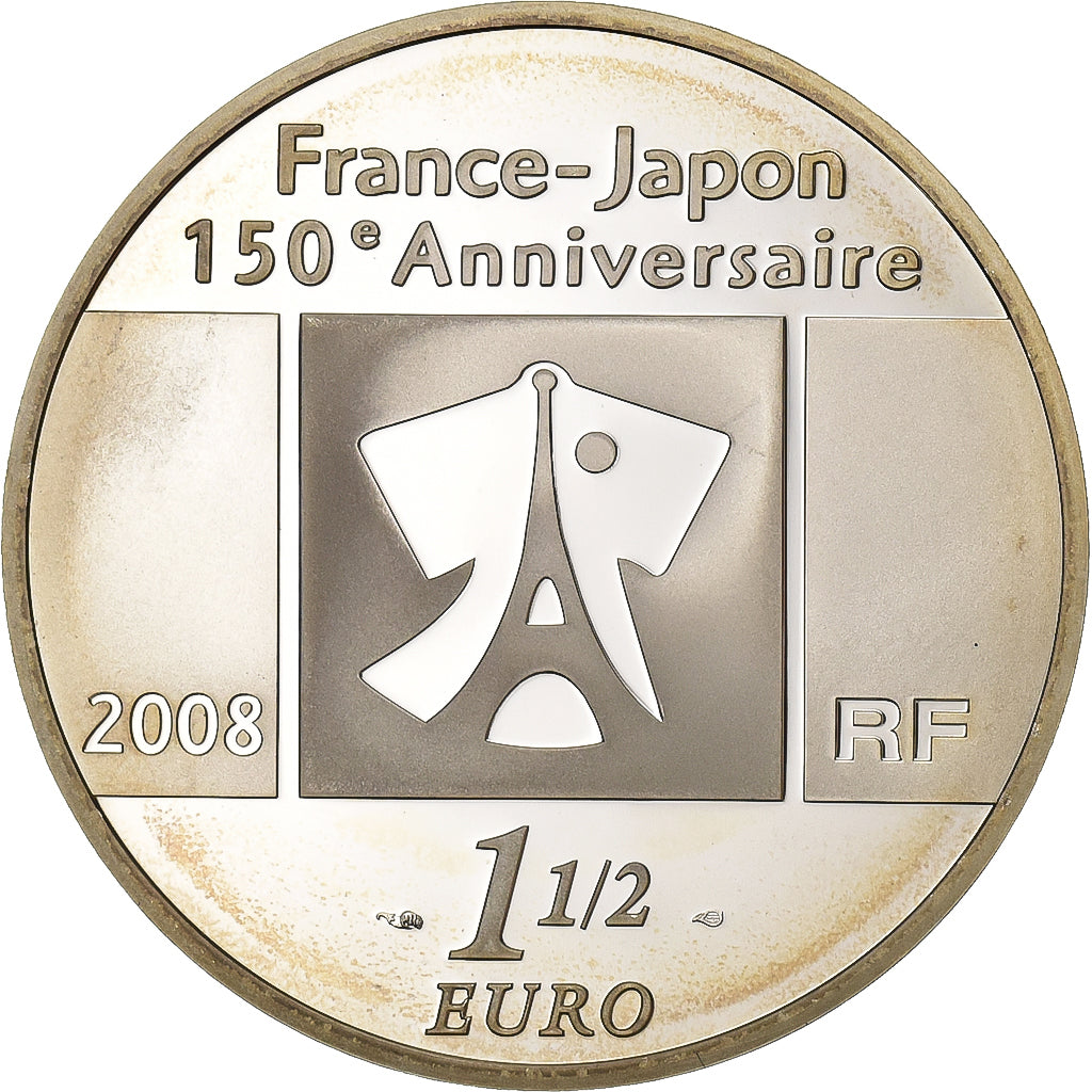 França, 1-1/2 Euro, Relations diplomatiques France-Japon (1858-2008), 2008