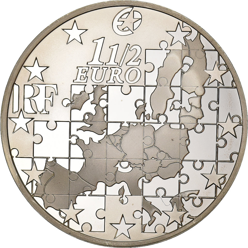 Frankrijk, 1-1/2 Euro, Europa, 2004, Paris, Zilver, UNC-, KM:1391