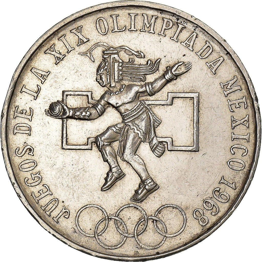 Mexico, 25 Pesos, 1968, Mexico City, Silver, AU(55-58), KM:479.1