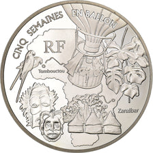 Francia, 1-1/2 Euro, Cinq Semaines en Ballon, Jules Verne, 2006, Paris, Plata