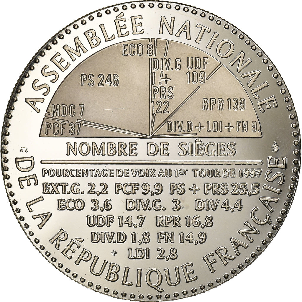 Francia, medaglia, Assemblée Nationale, 1997, Argento, FS, SPL