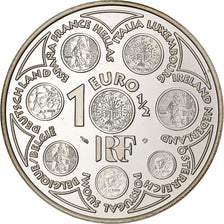 Frankrijk, 1-1/2 Euro, Europa, 2002, Paris, Zilver, UNC-, KM:1301