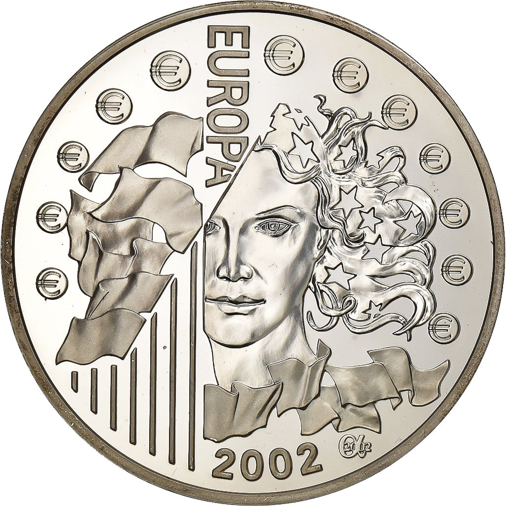Frankrijk, 1-1/2 Euro, Europa, 2002, Paris, Zilver, UNC-, KM:1301
