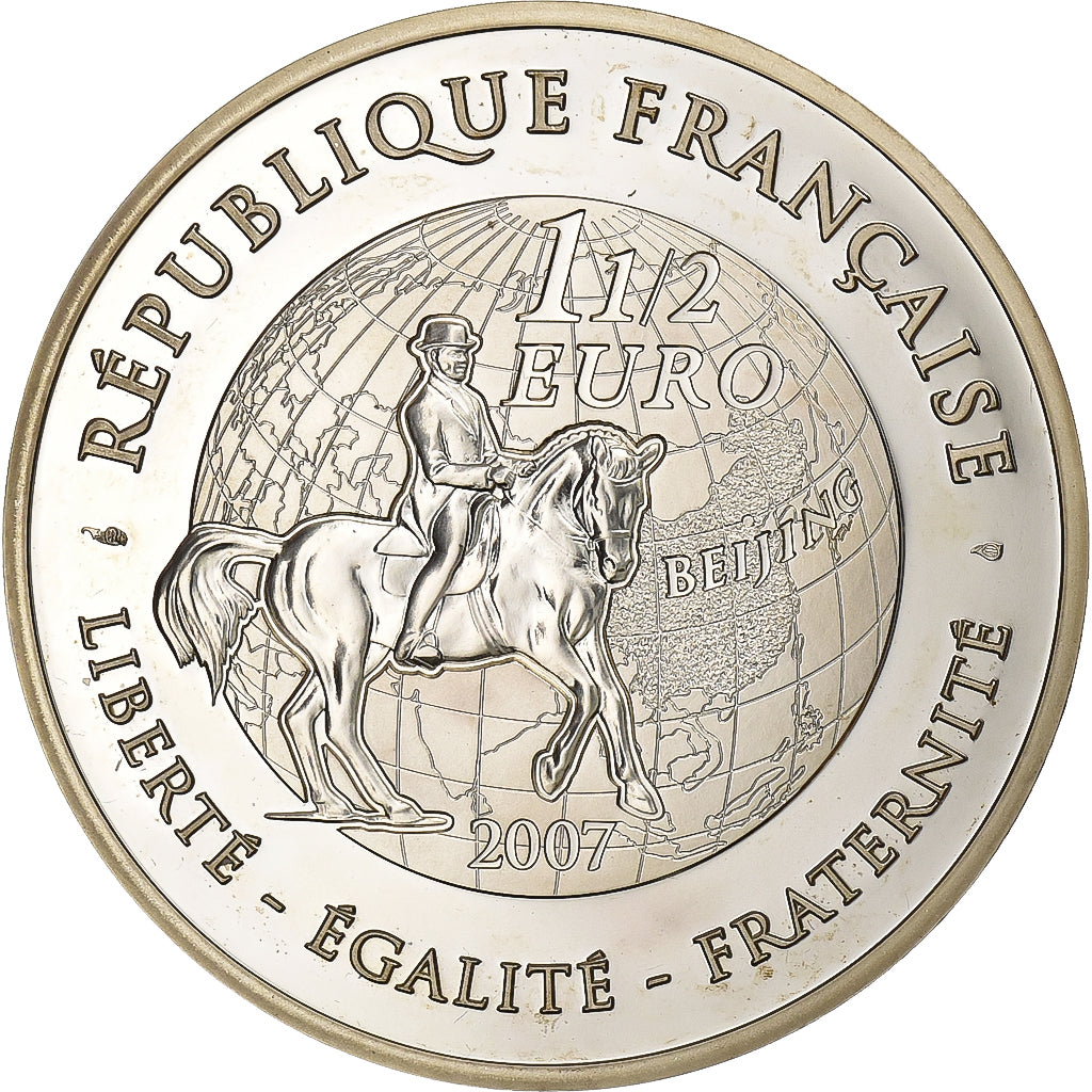 Frankrijk, 1-1/2 Euro, Jeux d'Eté Beijing, 2007, Paris, Zilver, UNC-, KM:1477
