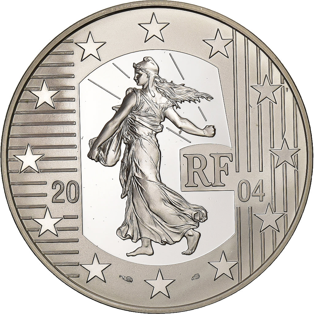 Frankrijk, 1-1/2 Euro, Monnaie de Paris, La Semeuse, 2004, Paris, Zilver, UNC-