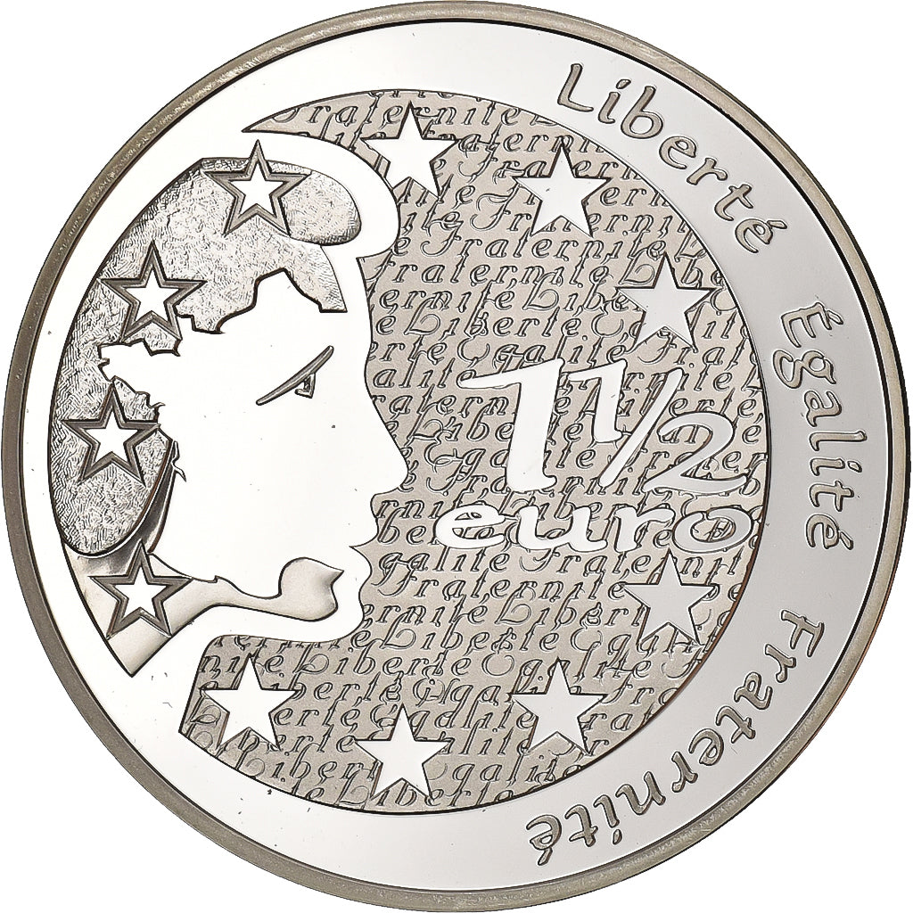 Frankrijk, 1-1/2 Euro, Monnaie de Paris, La Semeuse, 2004, Paris, Zilver, UNC-