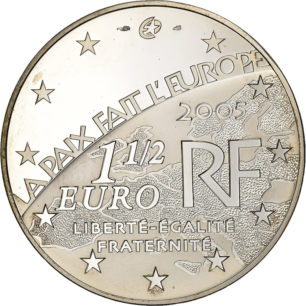 Francia, 1-1/2 Euro, Europa, la paix en Europe, 2005, Paris, Argento, SPL