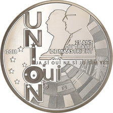 France, 10 Euro, 25 ans du Traité de Maastricht, Proof, 2018, Paris, Silver