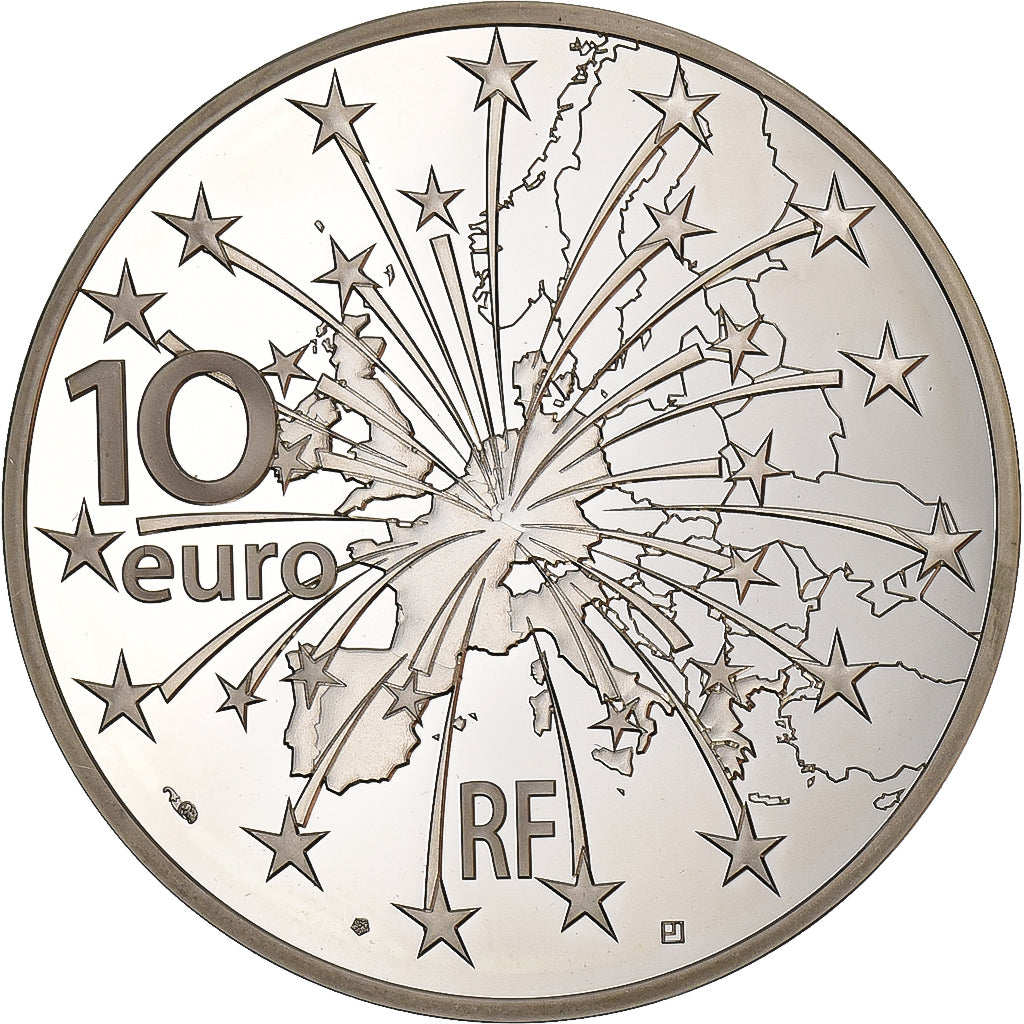 France, 10 Euro, 25 ans du Traité de Maastricht, Proof, 2018, Paris, Silver