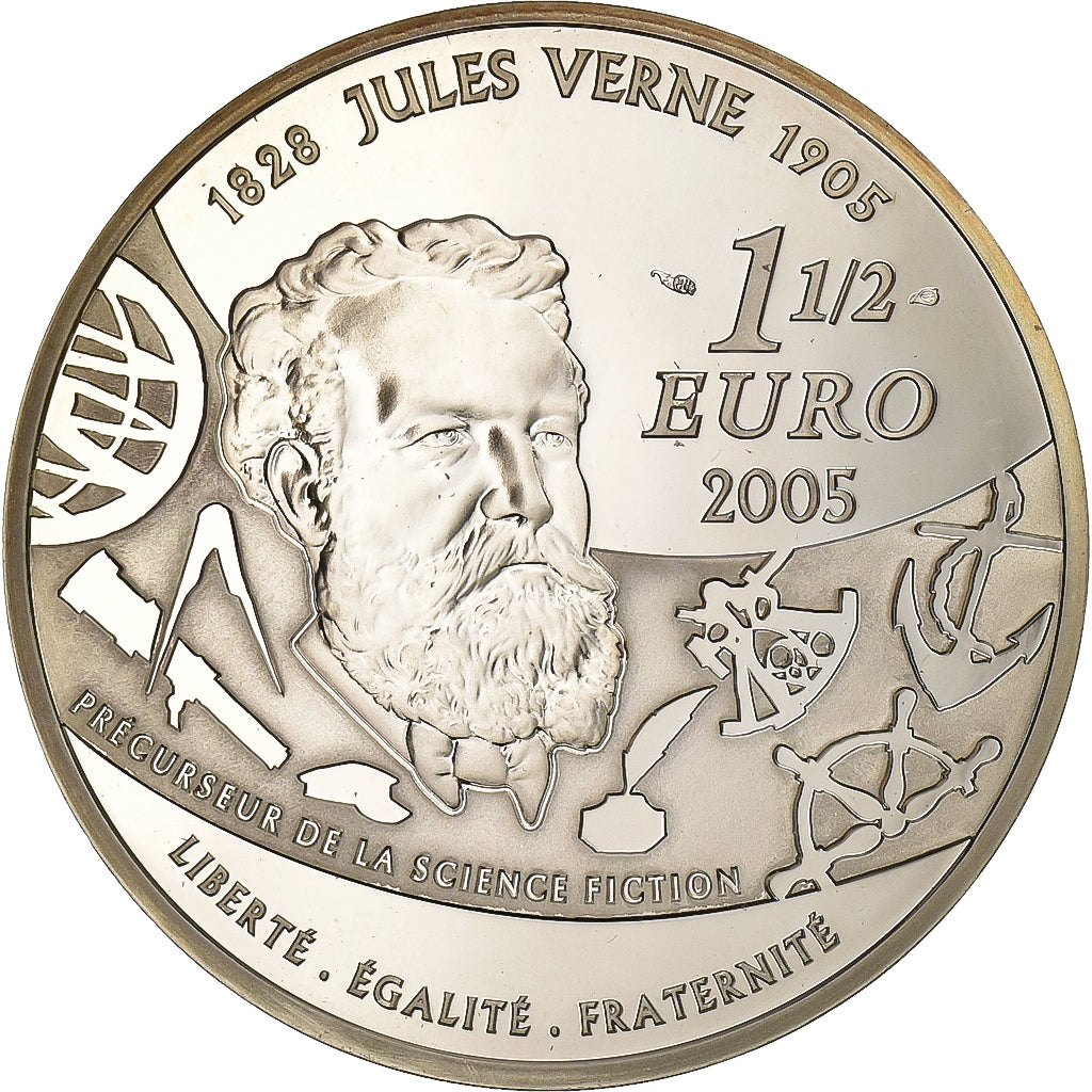 Francia, 1-1/2 Euro, Tour du Monde en 80 Jours, Jules Verne, 2005, Paris