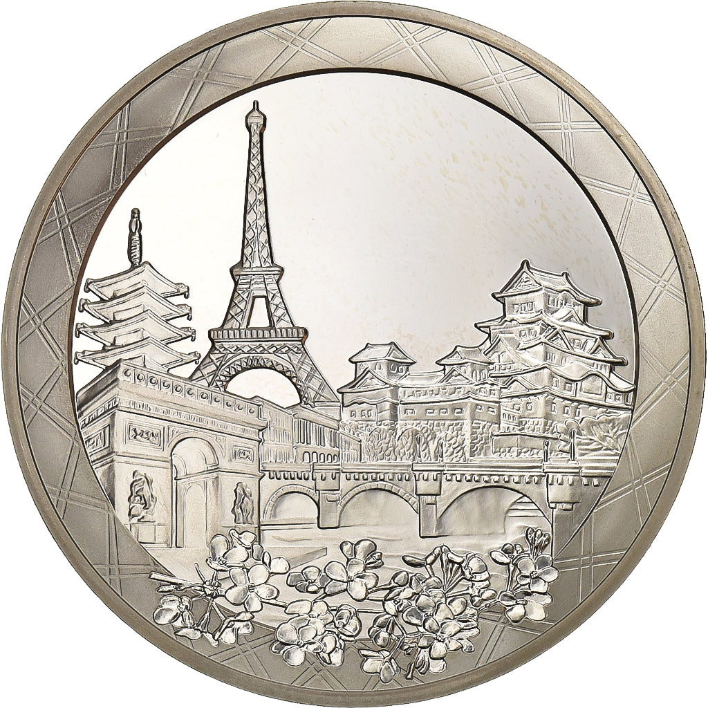 Francia, 1-1/2 Euro, 150e Anniversaire France - Japon, 2008, Paris, Argento