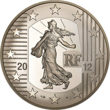 France, 10 Euro, 10 ans de l'euro, 2012, Paris, Silver, MS(63), KM:1889