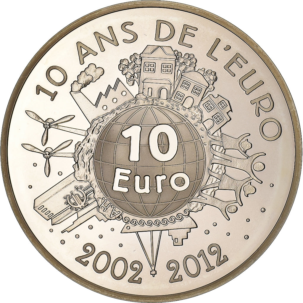 Frankreich, 10 Euro, 10 ans de l'euro, 2012, Paris, Silber, UNZ, KM:1889
