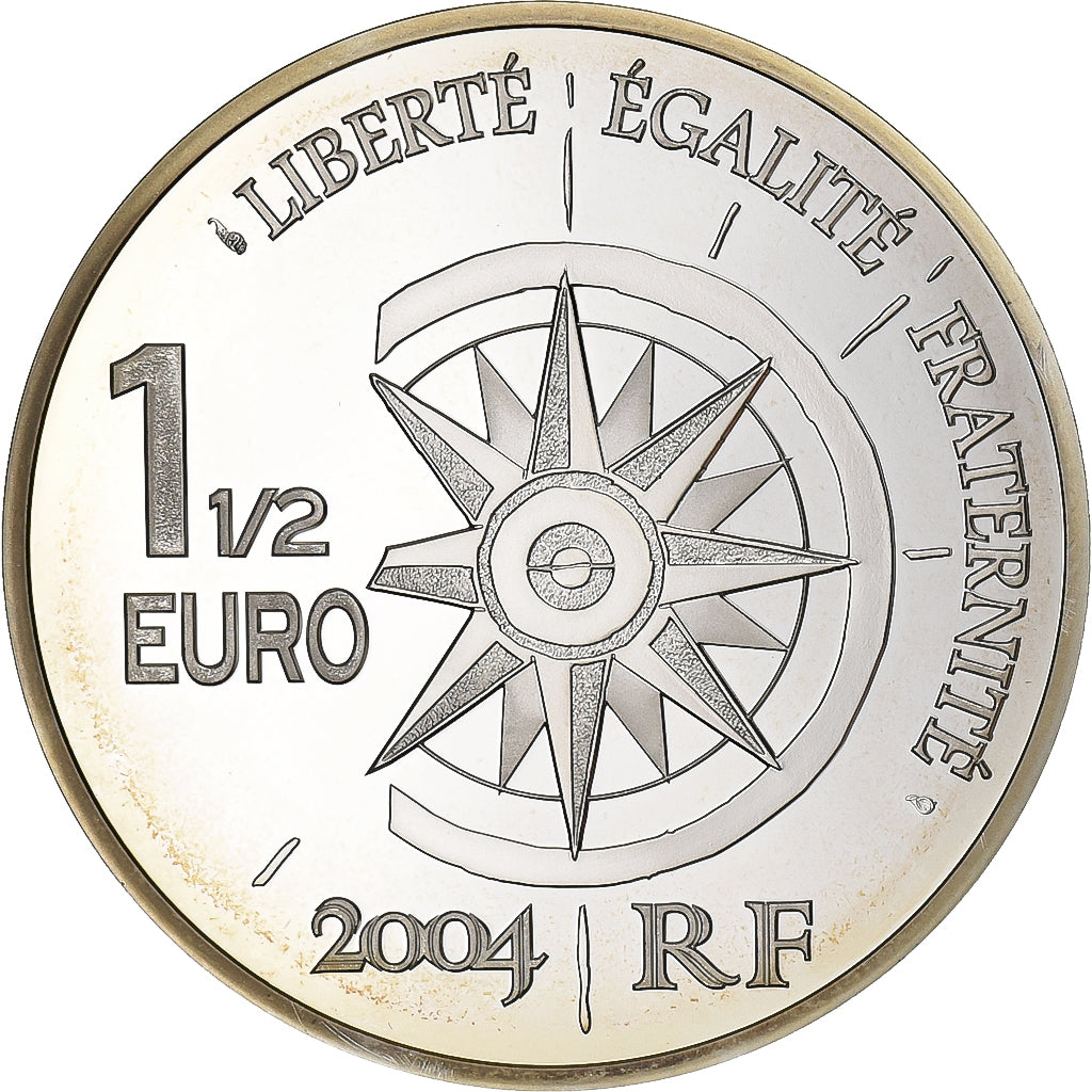 Frankreich, 1-1/2 Euro, La Croisière Jaune, 2004, Paris, Silber, UNZ, KM:1382