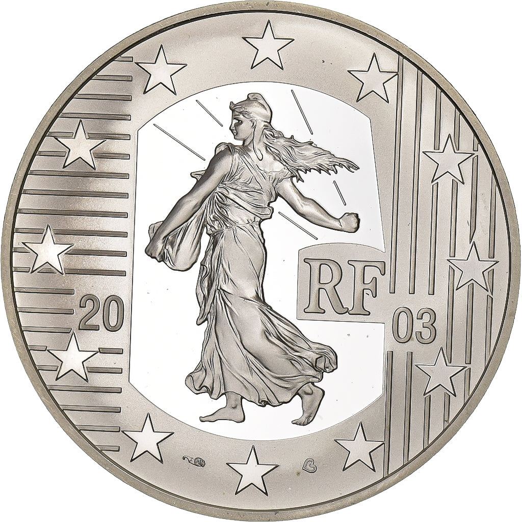 France, 1-1/2 Euro, Monnaie de Paris, La Semeuse, Proof, 2003, Paris, Silver