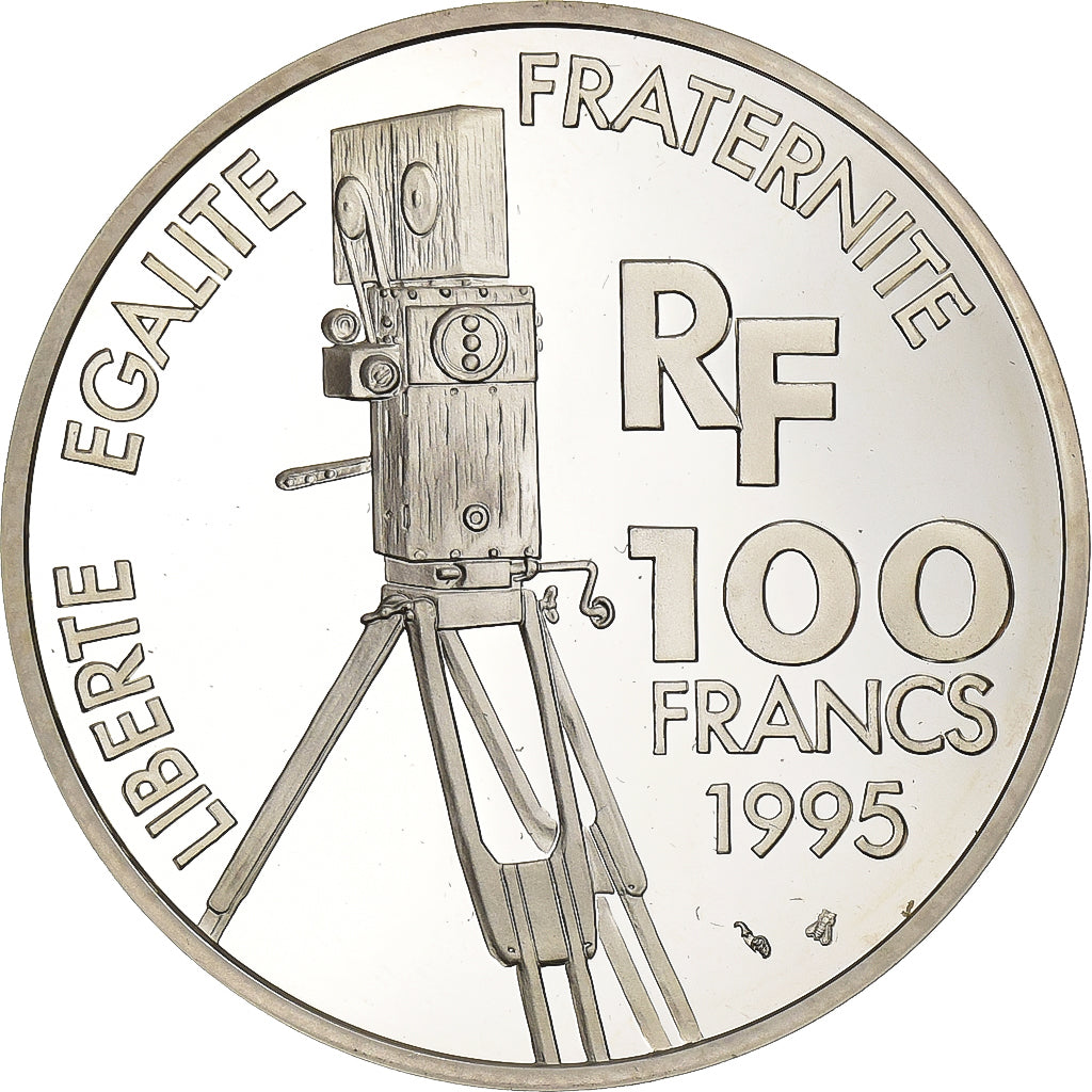 France, 100 Francs, Yves Montand, 1995, Paris, Silver, MS(63), KM:1104