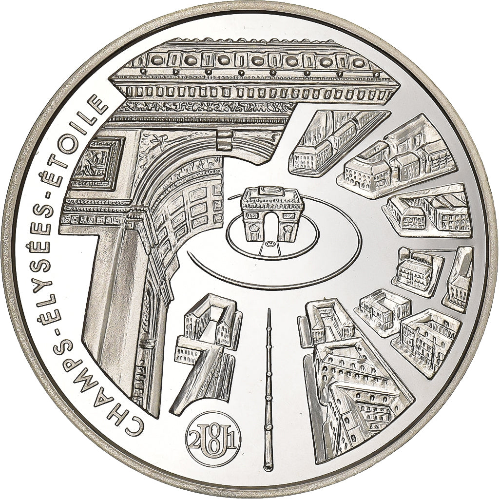 Francia, 10 Francs, Champs - Elysées - Etoile, 2001, Paris, Argento, SPL