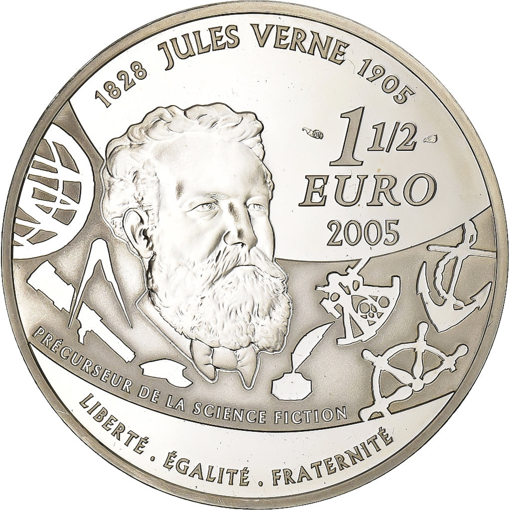 Francia, 1-1/2 Euro, 20000 Lieues sous les Mers, Jules Verne, 2005, Paris
