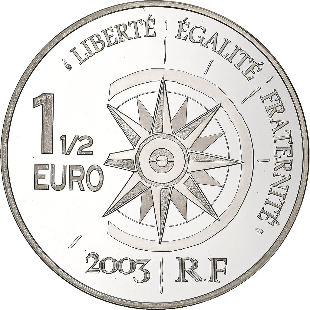 France, 1 1/2 Euro, New - York, Proof, 2003, Paris, Silver, MS(63)