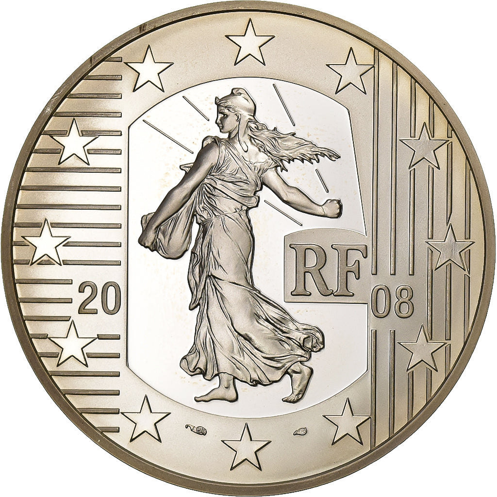 France, 1-1/2 Euro, 50e Anniversaire de la Vè République, 2008, Paris, Argent