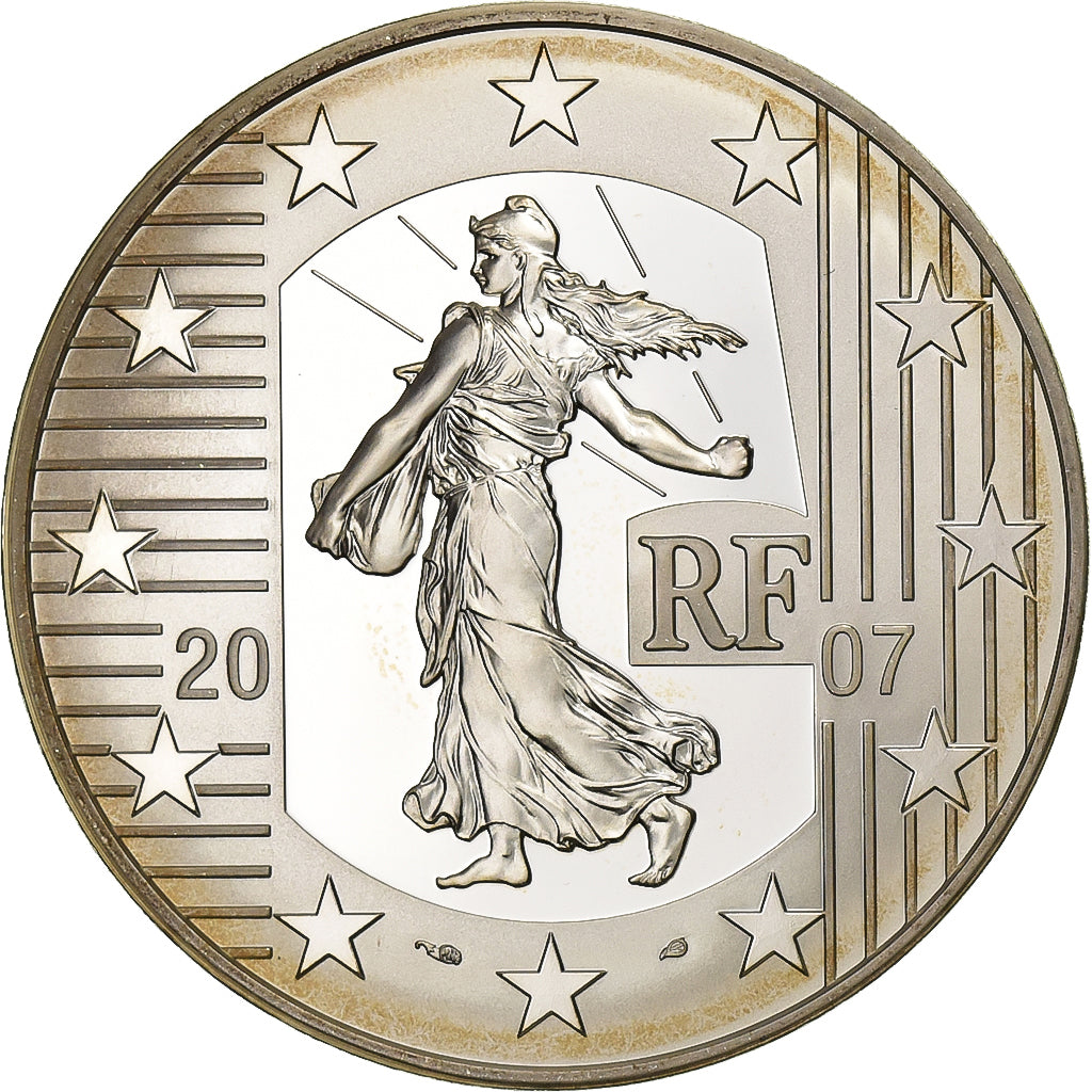 Francia, 5 Euro, 5e Anniversaire de l'Euro, 2007, Paris, Plata, SC, KM:1523
