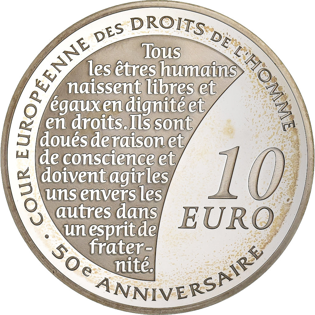 Frankreich, 10 Euro, Cour européenne des droits de l'Homme, PP, 2009, Paris