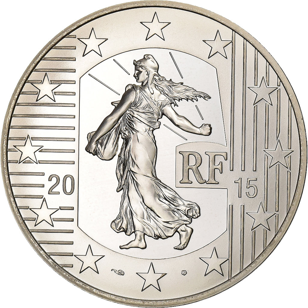 Francia, 10 Euro, Le Franc à cheval, Prueba, 2015, Paris, Plata, SC