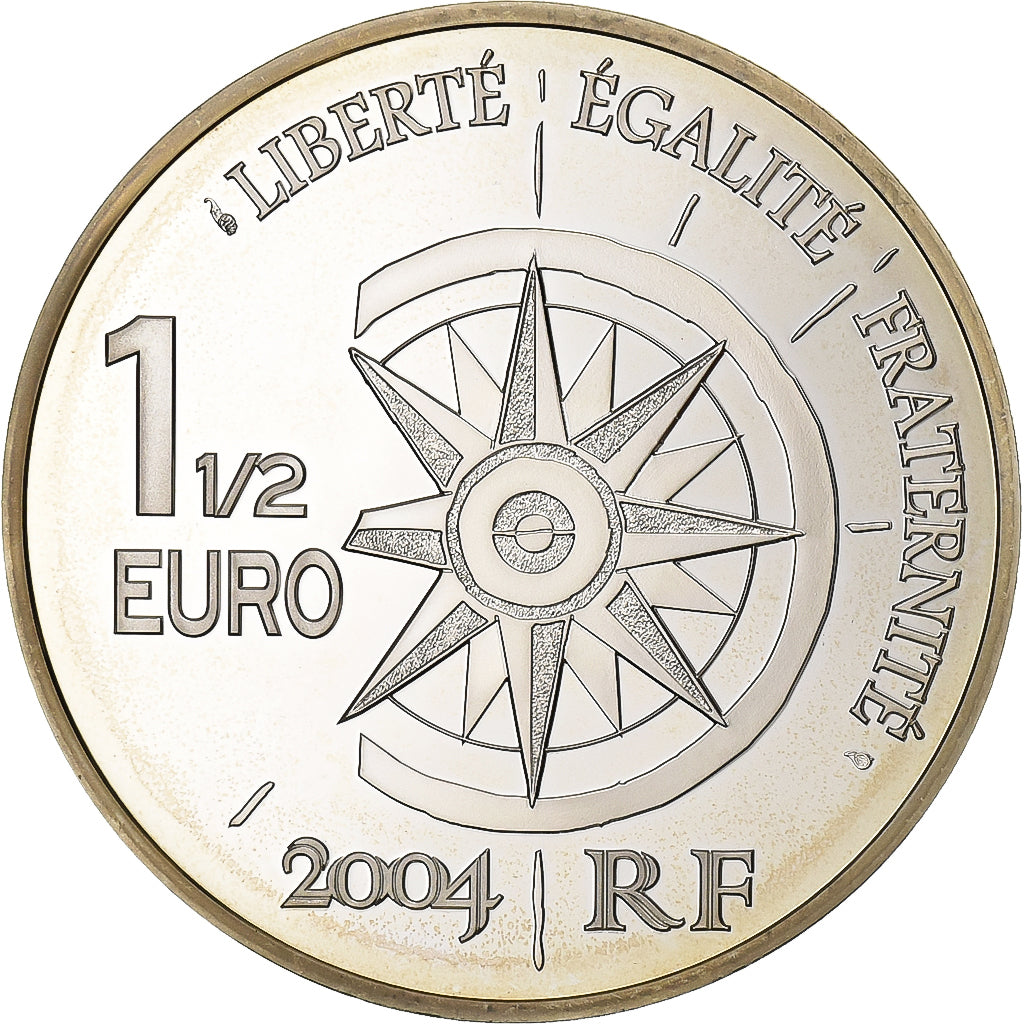 Francja, 1-1/2 Euro, Le Trans Sibérien, 2004, Paris, Srebro, MS(63), KM:1380
