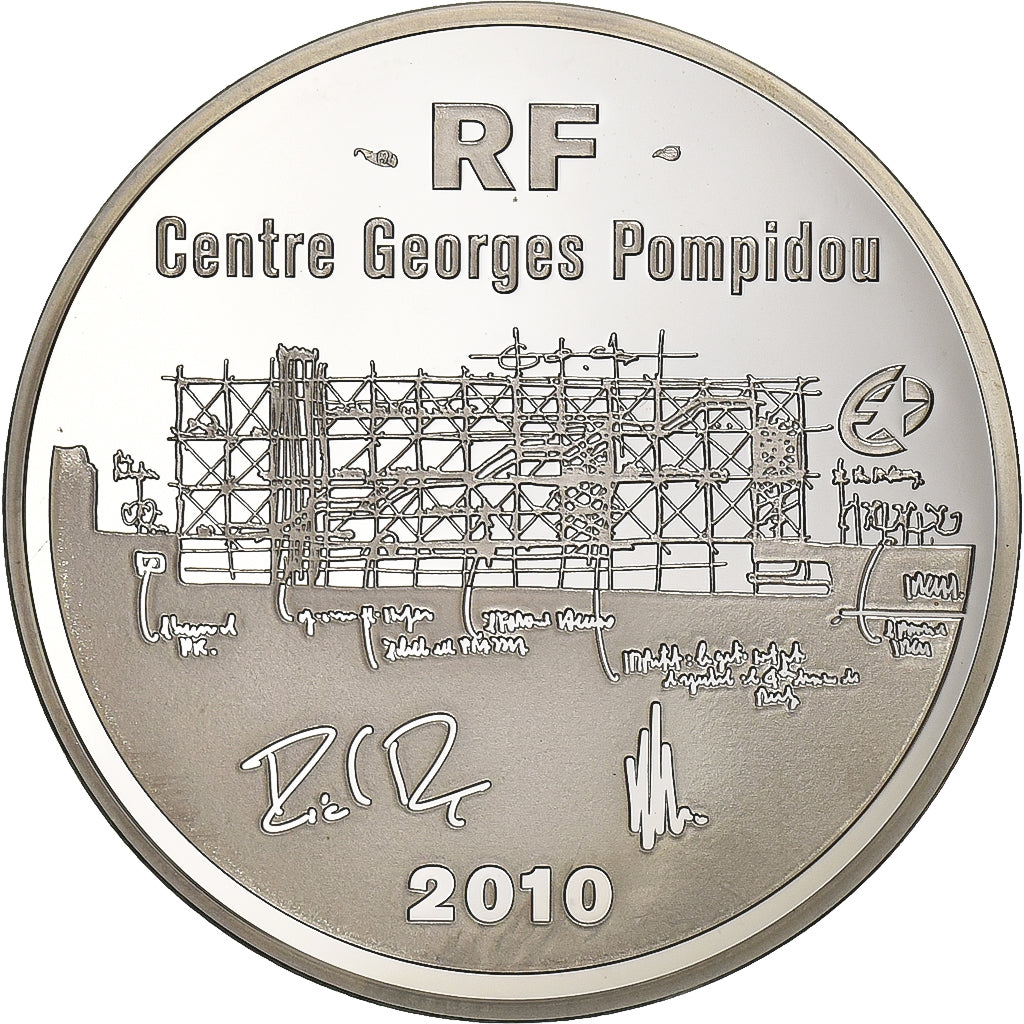 Frankreich, 10 Euro, Centre Georges Pompidou, 2010, Paris, Silber, UNZ, KM:1686