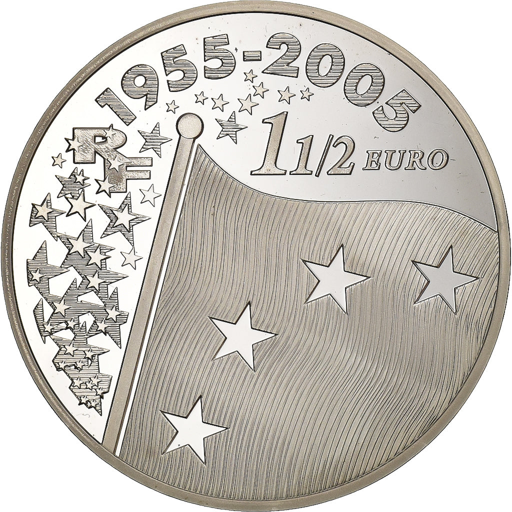 France, 1-1/2 Euro, Europa, 2005, Paris, Silver, MS(63), KM:1434