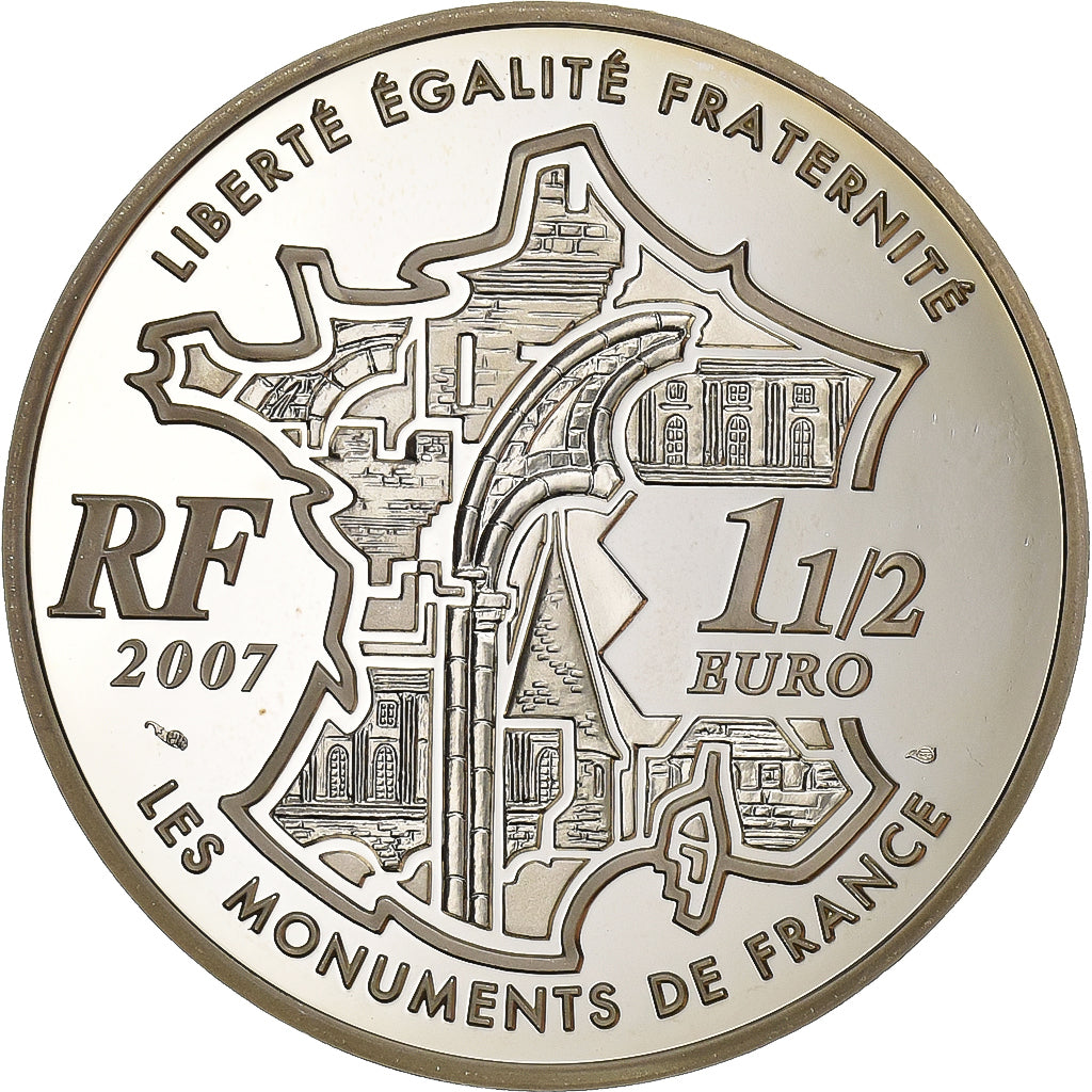 France, 1-1/2 Euro, 400 Ans du Pont-Neuf, Proof, 2007, Paris, Silver, MS(63)