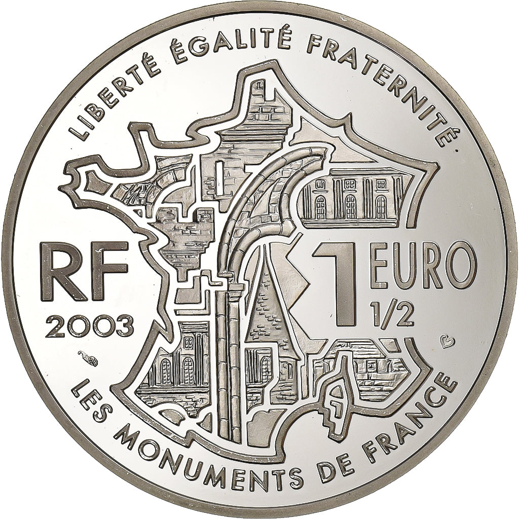 Frankreich, 1-1/2 Euro, Château de Chambord, 2003, Paris, Silber, UNZ, KM:1355