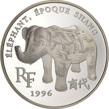 France, 10 Francs-1.5 Euro, Éléphant époque Shang, 1996, Paris, Silver