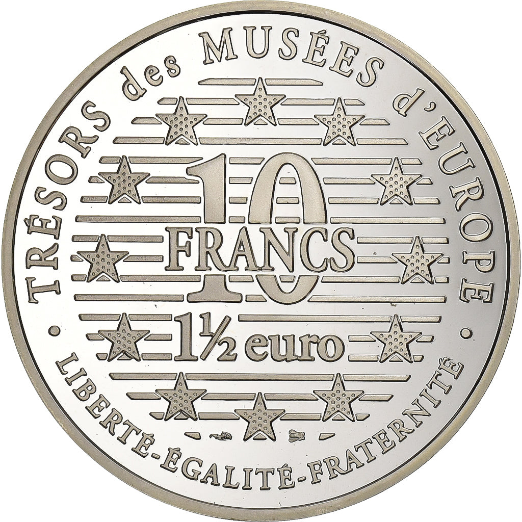 Frankreich, 10 Francs-1.5 Euro, Éléphant époque Shang, 1996, Paris, Silber