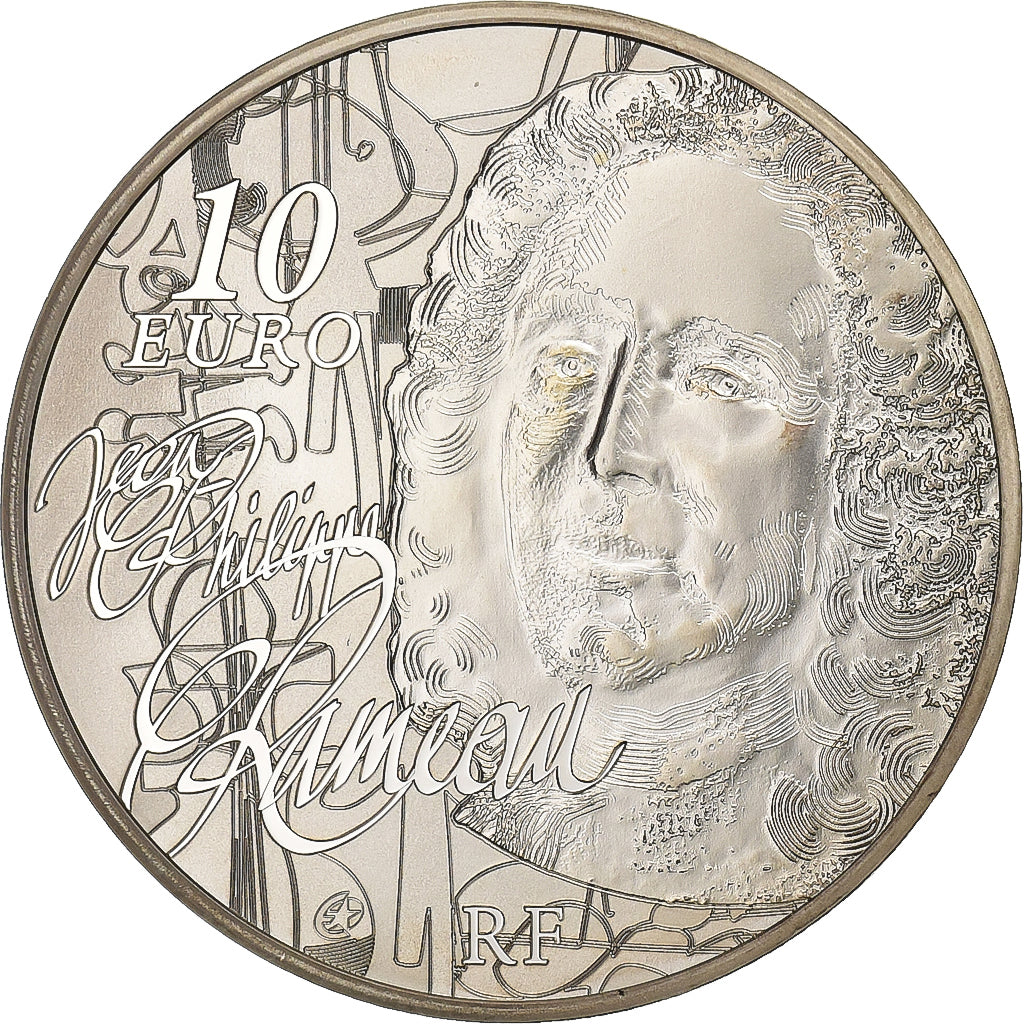 Francia, 10 Euro, Jean Philippe Rameau, FS, 2014, Paris, Argento, SPL