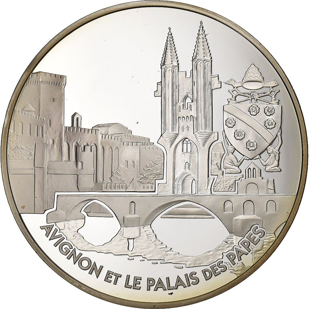 France, 1-1/2 Euro, Palais des papes d'Avignon, 2004, Paris, Silver, MS(63)