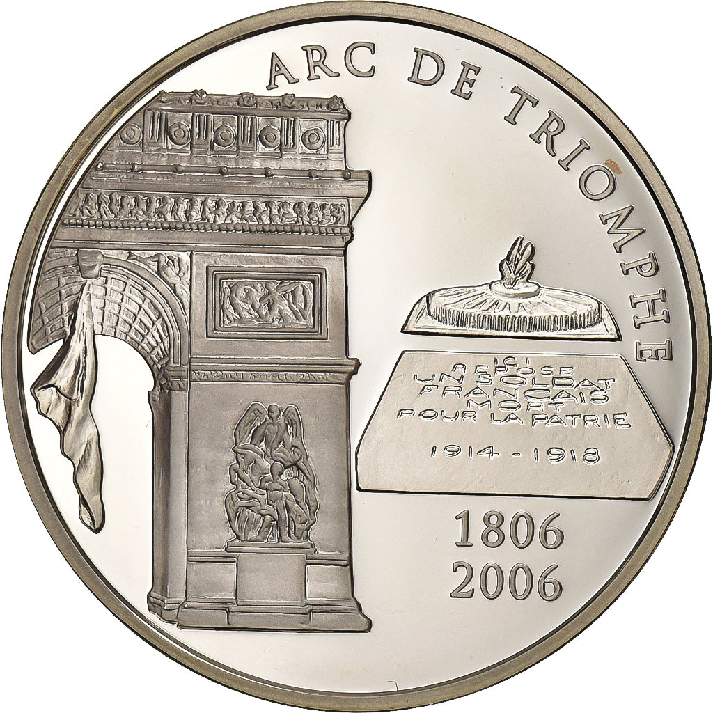 France, 1-1/2 Euro, Arc de Triomphe, 2006, Paris, Silver, MS(63), KM:1456