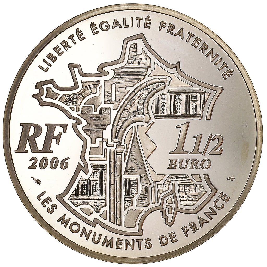 France, 1-1/2 Euro, Arc de Triomphe, 2006, Paris, Silver, MS(63), KM:1456