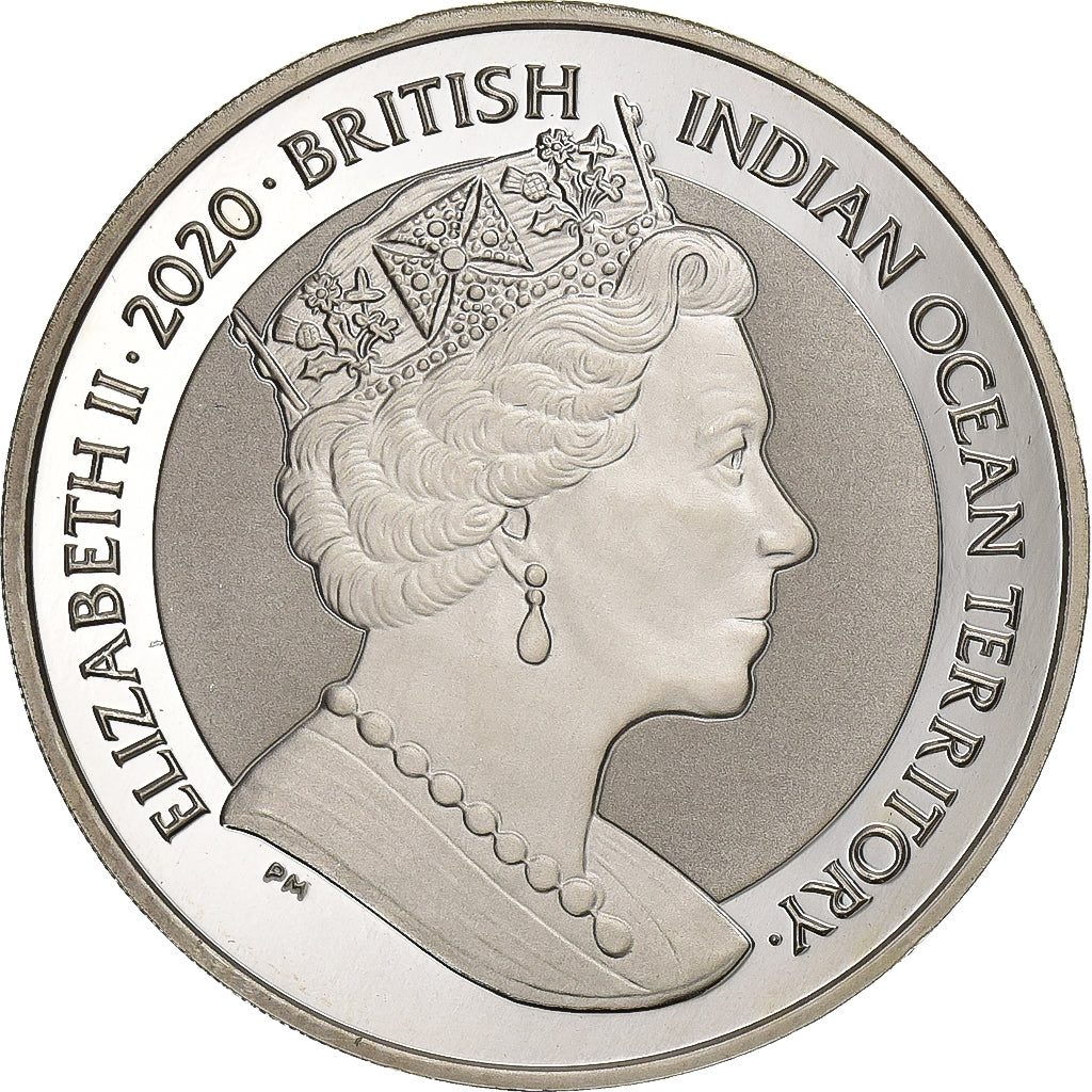 British Indian Ocean, Elizabeth II, 1 Royal, Tortue Marine, 2020, Proof, Zilver