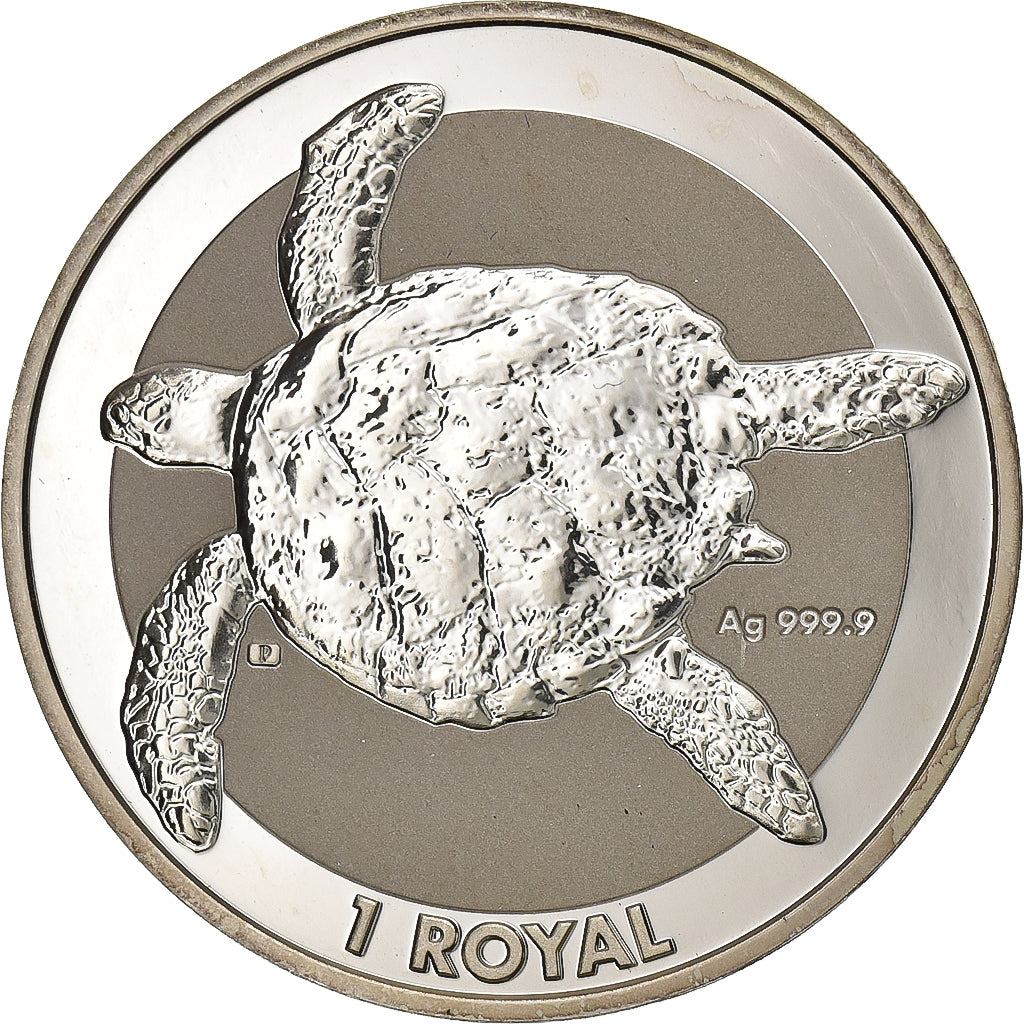 British Indian Ocean, Elizabeth II, 1 Royal, Tortue Marine, 2020, Proof, Zilver