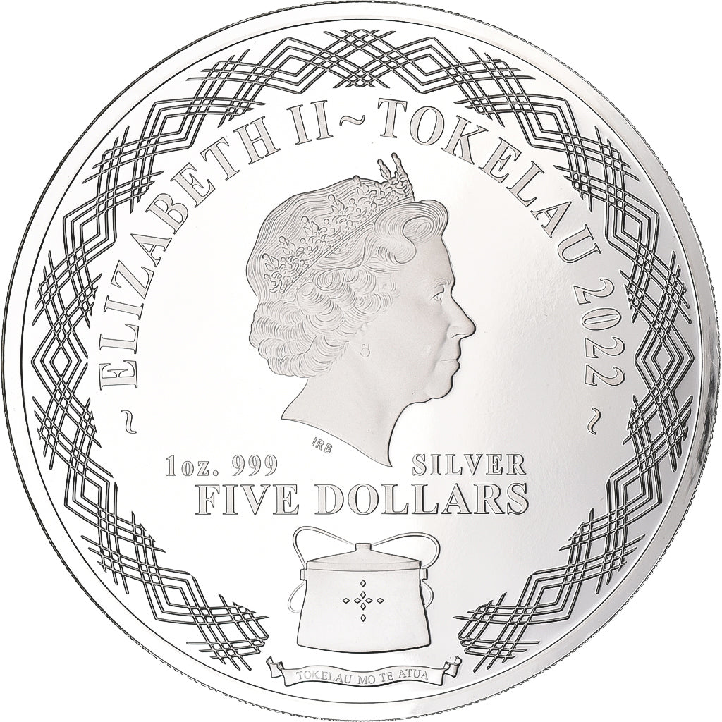 Tokelau, Elizabeth II, 5 dollars, 1 oz, Année du Tigre, 2022, Pobjoy Mint