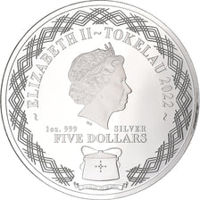 Tokelau, Elizabeth II, 5 dollars, 1 oz, Année du Tigre, 2022, Pobjoy Mint