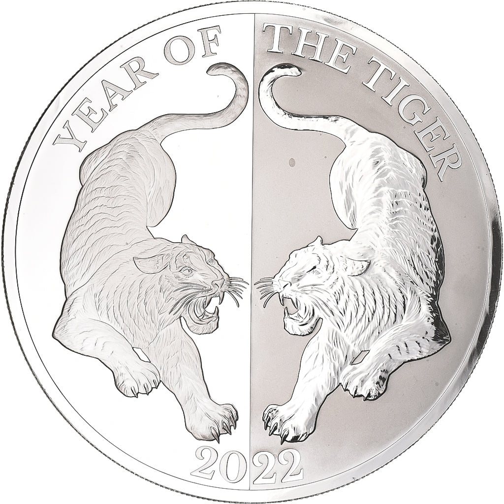 Tokelau, Elizabeth II, 5 dollars, 1 oz, Année du Tigre, 2022, Pobjoy Mint