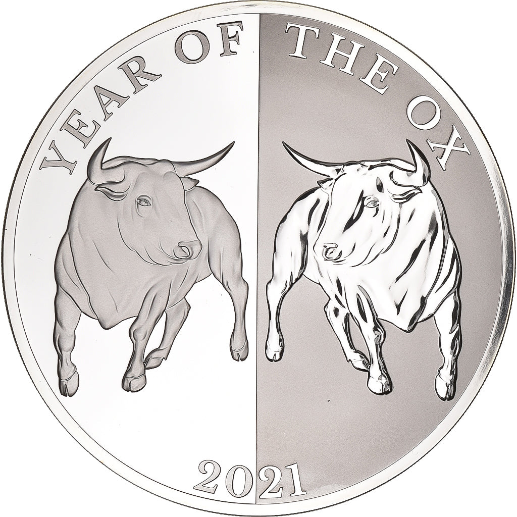 Tokelau, Elizabeth II, 5 dollars, 1 oz, année du boeuf, 2021, Pobjoy Mint, FS