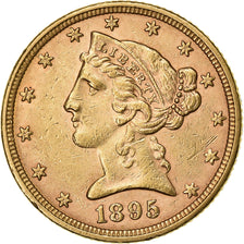 United States, $5, Half Eagle, Coronet Head, 1895, U.S. Mint, Gold, AU(55-58)