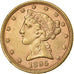 United States, $5, Half Eagle, Coronet Head, 1895, U.S. Mint, Gold, AU(55-58)
