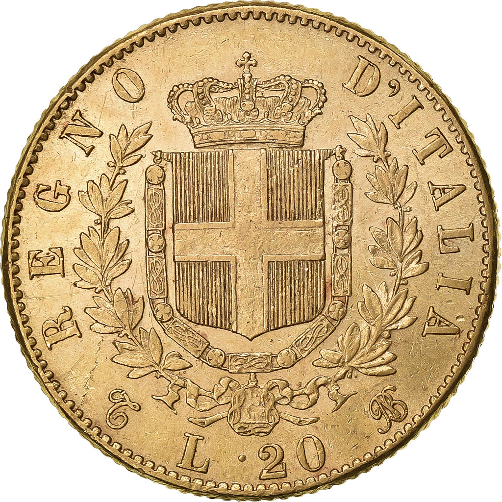 Italie, Vittorio Emanuele II, 20 Lire, 1863, Turin, Or, TTB+, KM:10.1