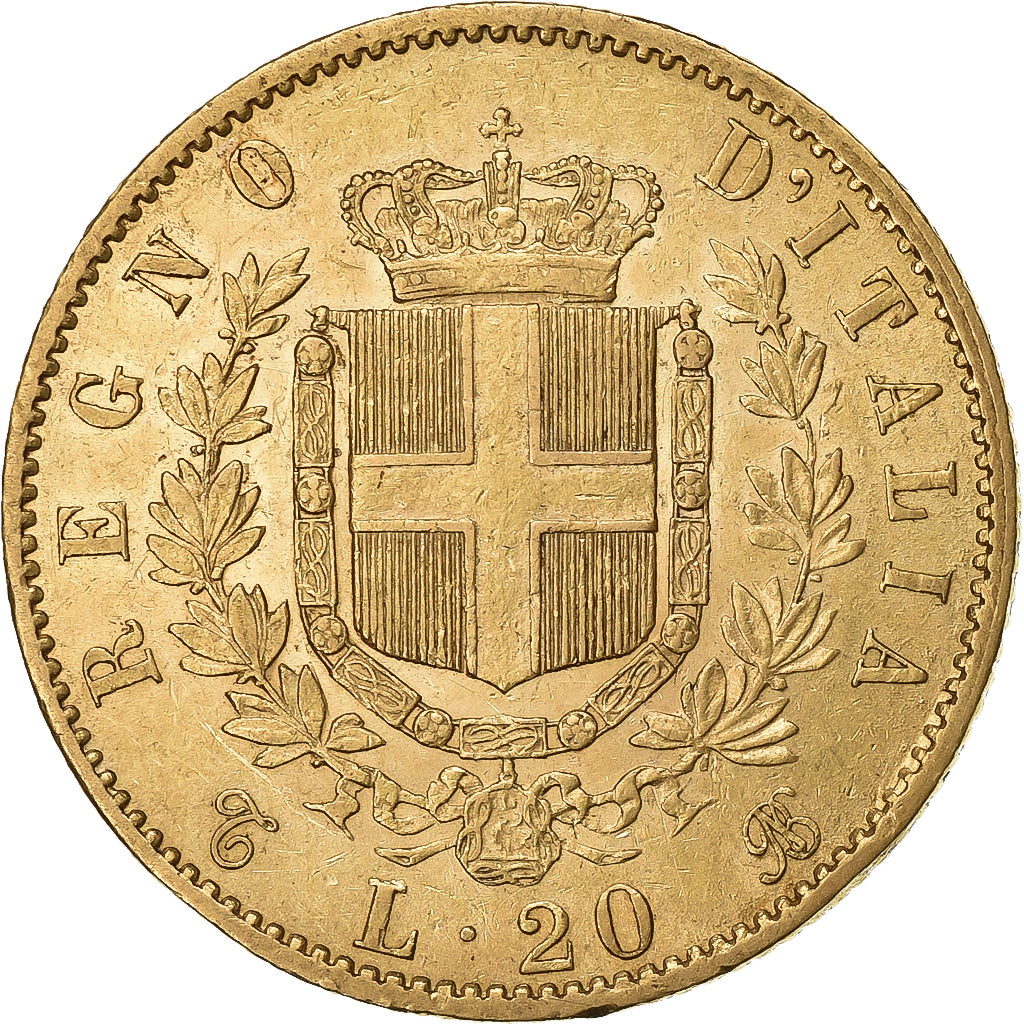 Italie, Vittorio Emanuele II, 20 Lire, 1863, Turin, Or, TTB, KM:10.1