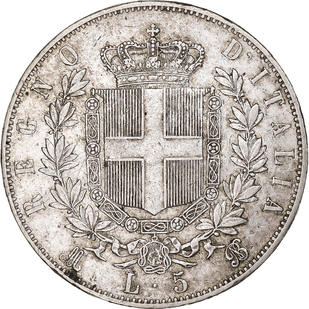 Italië, Vittorio Emanuele II, 5 Lire, 1869, Milan, Zilver, ZF, KM:8.3